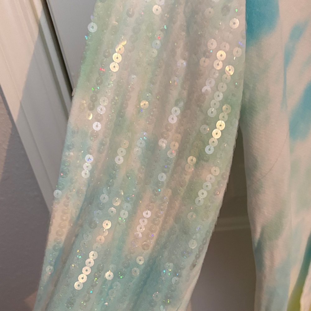 INC International Concepts Pastel Tie-Dye Hoodie in Aqua & Yellow - Picture 3 of 5